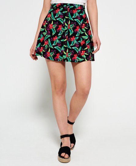 Superdry Women's 90's Maritime Button Skirt Multiple Colours / Tropical Hibiscus