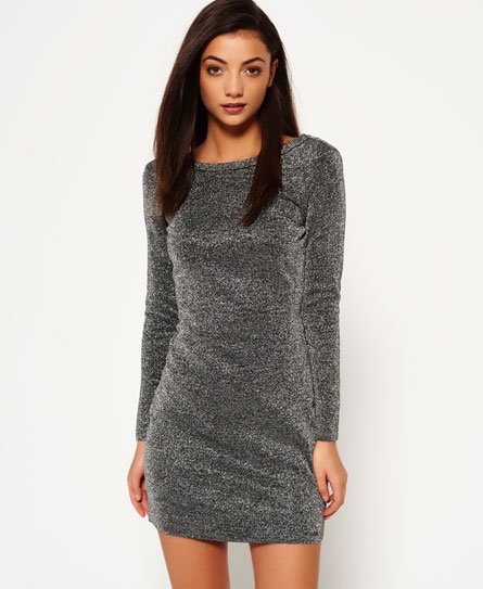 Superdry Metallic gebreid jurkje met V-rug Metallic gebreid jurkje met V-rug