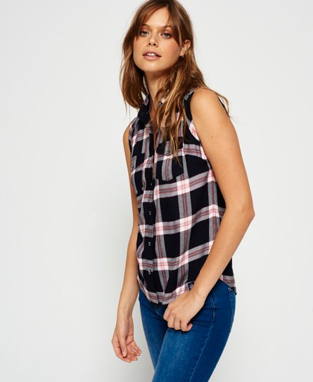 superdry sleeveless boyfriend shirt