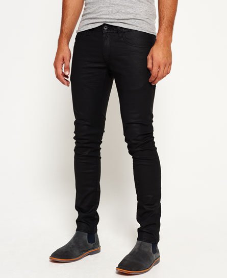 Mens - Skinny Jeans in Charcoal Resinated | Superdry