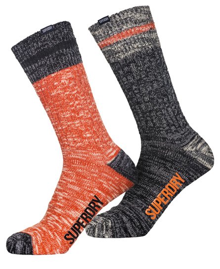 Dolomite Grey Mix Superdry Dry Mountaineer Double Pack Socks