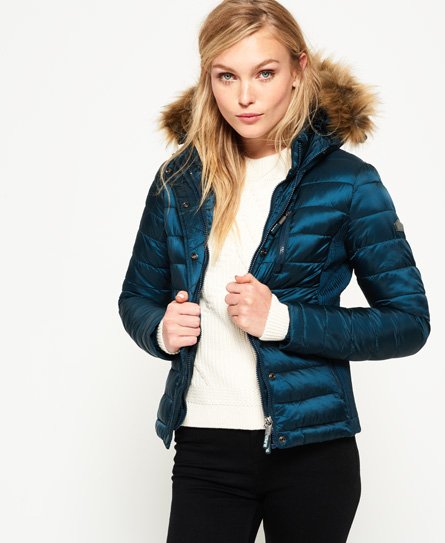 superdry luxe fuji double zip hood