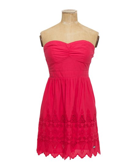 Womens - Broderie Dress in Lipstick | Superdry