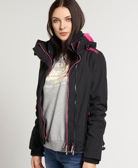 Womens - Arctic Windcheater in Black/punk Pink/punk Pink | Superdry