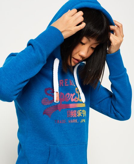 Superdry Vintage Logo Fade Hoodie mit Streifen Vintage Logo Fade Hoodie mit Streifen 73784