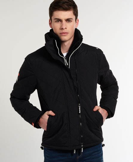 Mens - Quilted Windcheater Jacket in Black/ecru | Superdry