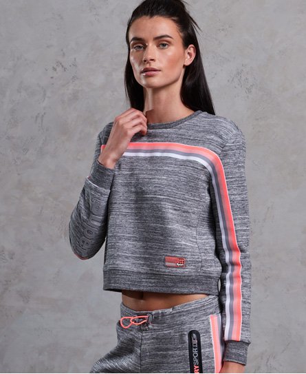 Superdry Gym Tech Bounce Crop Crew Sweatshirt Gym Tech Bounce Crop Crew Sweatshirt
