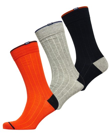 Superdry Ribbestrikket City Sock Box-trippelpakning Ribbestrikket City Sock Box-trippelpakning