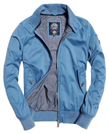 Hombre – Chaqueta Harrington de lana Nordic en Azul Marino Superdry ES