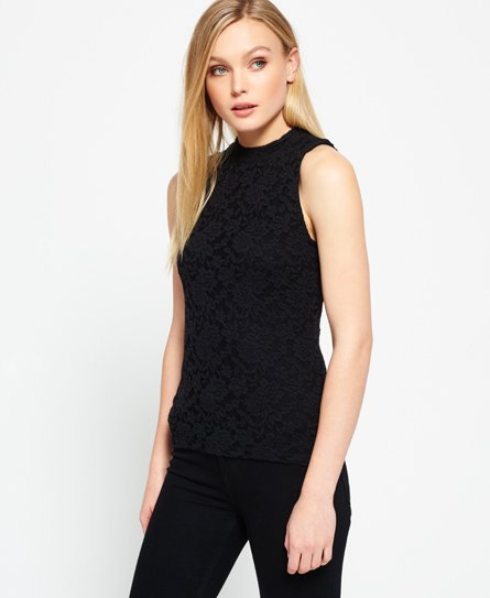 Superdry Top de encaje de cuello halter Top de encaje de cuello halter