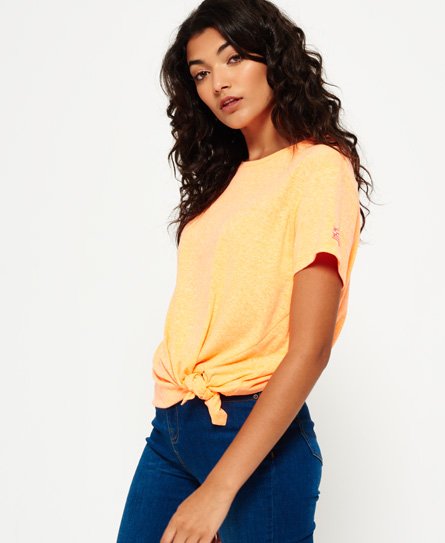 Superdry Camiseta de tejido devoré con nudo Camiseta de tejido devoré con nudo