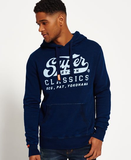 Real Indigo Hoodie in Raw Indigo | Superdry