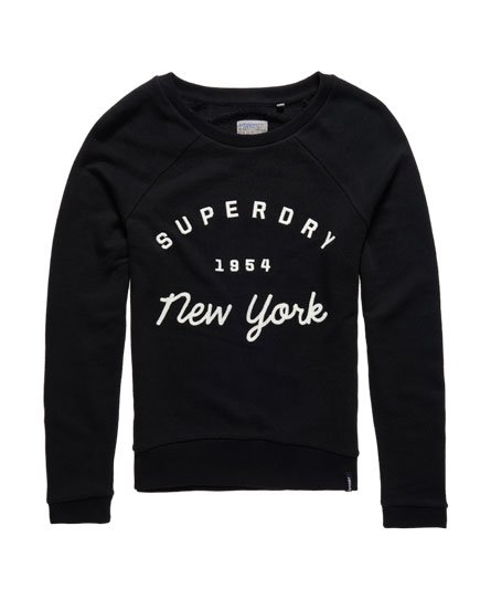 Sweat à col rond manches raglan et logo appliqué Superdry Sweat à col rond manches raglan et logo appliqué Superdry