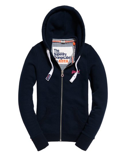 Womens Orange Label Primary Zip hoodie in Eclipse Navy Superdry UK