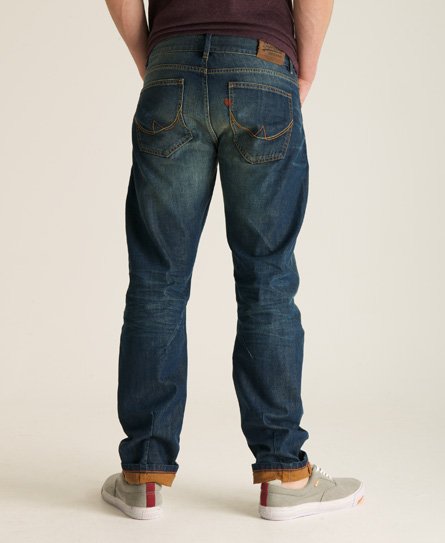 Mens - Copper Fill Loose Jeans in Heavy Crease Light | Superdry