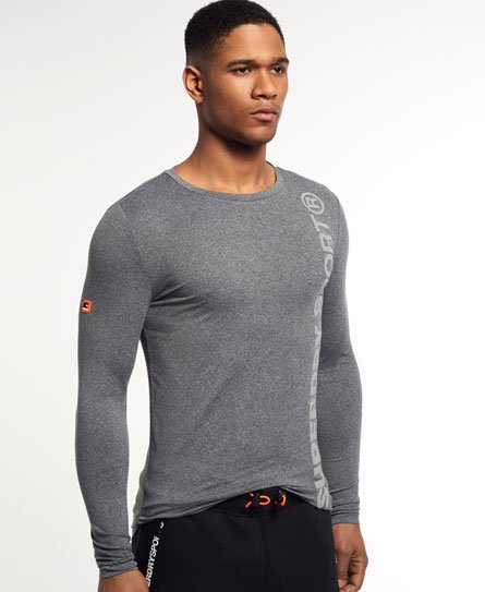 Mens - Gym Sport Runner Leggings in Grey Grit, Superdry