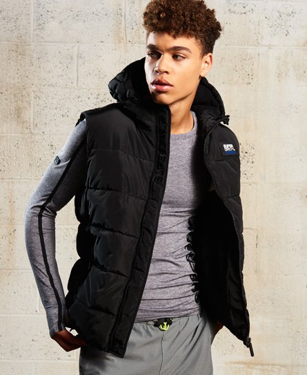 mens black puffer gilet