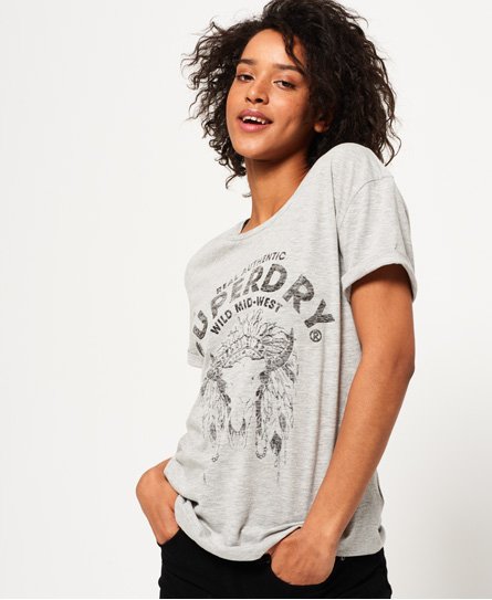Superdry Wild West Slim Boyfriend -T-paita Wild West Slim Boyfriend -T-paita