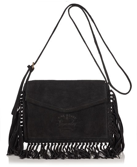 Superdry Bags Womens Backpacks Rucksacks Premium Suede Neo Nomad Fringed Shoulder Bag