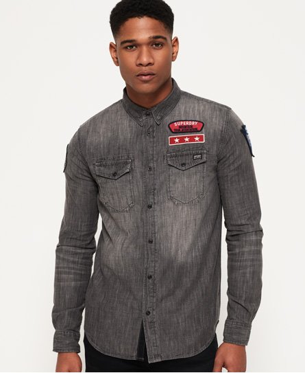 Superdry Dragway Patch Denim Shirt Dragway Patch Denim Shirt
