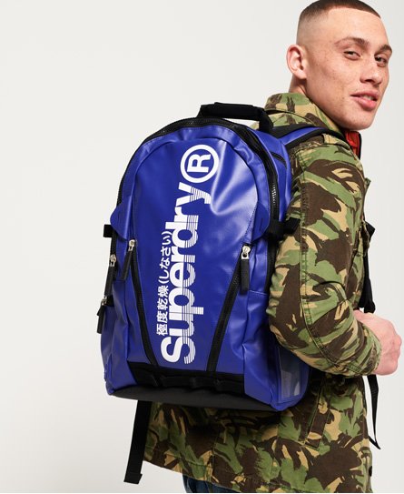 blue superdry backpack