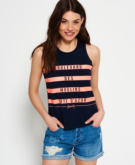 Superdry Stripe Slogan Tank Top Stripe Slogan Tank Top