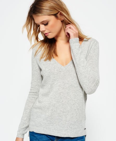 Superdry Luxe gebreide trui met V-hals Luxe gebreide trui met V-hals
