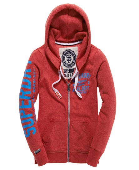 Superdry red hoodie womens on sale