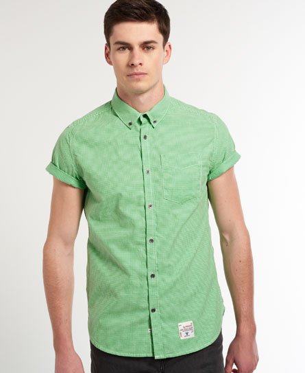 Mens - Pentechnican Shirt in Serpentine Green Ginham | Superdry