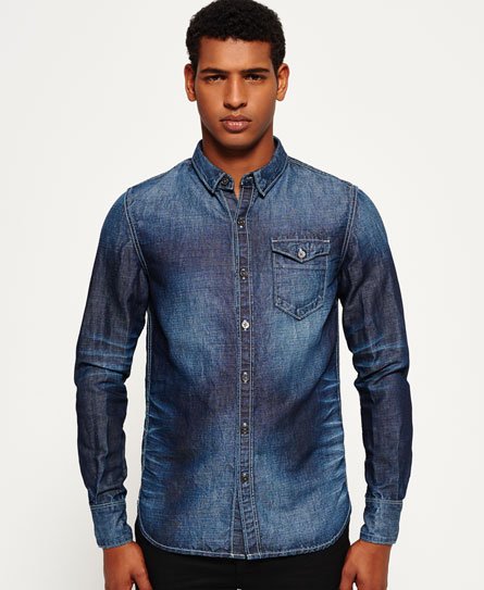 Superdry IE Ghost Button Down Denim Shirt IE Ghost Button Down Denim Shirt