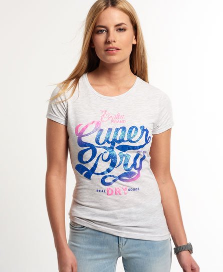 Womens - Osaka Brand T-shirt in Ice Marl | Superdry