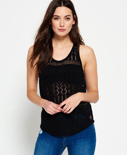 Superdry Crochet Knit Vest Top Crochet Knit Vest Top