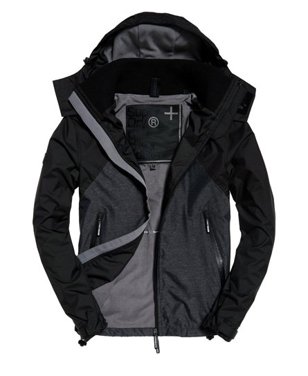 Men's SUPERDRY Arctic online Hooded Cliff Hiker Hybrid Jacket XL Black/Charcoal Gray