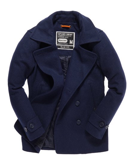 superdry commodity slim pea coat