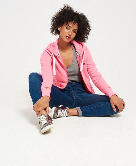 Superdry Sweat à capuche zippé Primary Orange Label Sweat à capuche zippé Primary Orange Label