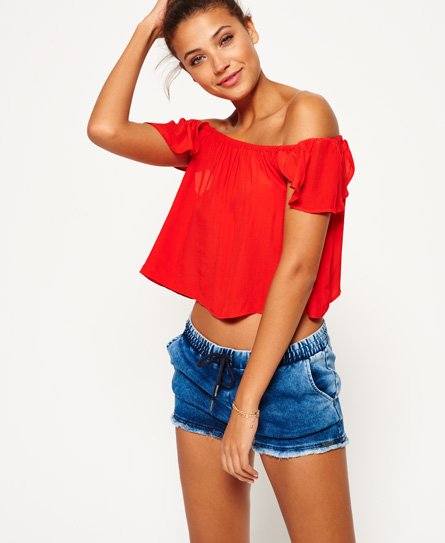 Superdry Crop Bluse-topp Crop Bluse-topp