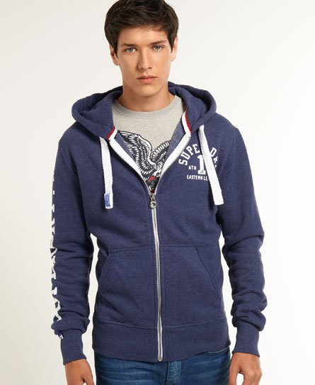 Mens - 1st Div Trackster Hoodie in Princeton Blue Marl | Superdry