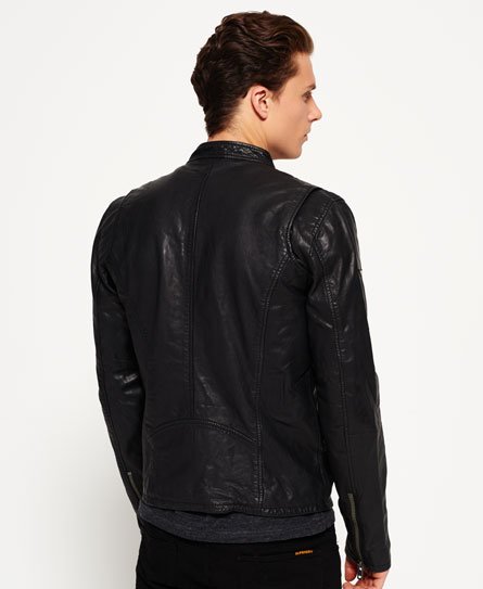 Superdry real 2025 hero leather biker