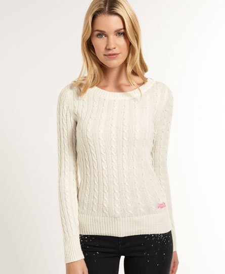 Superdry Croyde kabeltrui met ronde hals Croyde kabeltrui met ronde hals