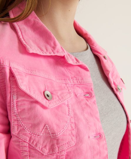 Womens - Skinny denim jacket in Phospho Pink | Superdry