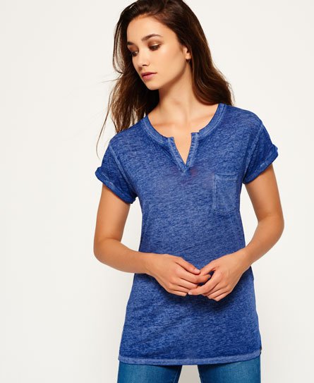 Superdry Burnout T-skjorte med lomme og V-hals Burnout T-skjorte med lomme og V-hals