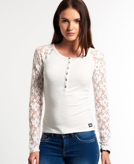Superdry Pitsihihainen Super Sewn -vaarinpaita Pitsihihainen Super Sewn -vaarinpaita