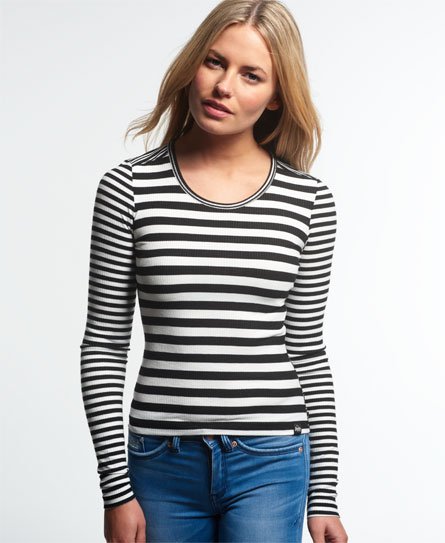 Superdry Camiseta Essentials de canalé y rayas mixtas Camiseta Essentials de canalé y rayas mixtas