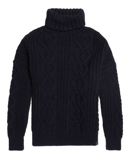 Superdry Esmay flettestrikket genser Dame Strikkevarer Superdry Esmay flettestrikket genser Dame Strikkevarer