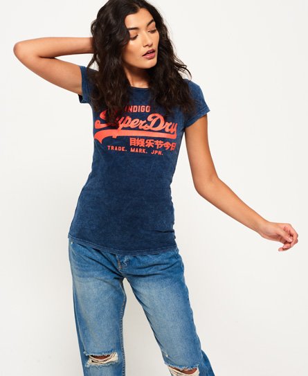 Superdry Vintage Logo Indigo-T-skjorte Vintage Logo Indigo-T-skjorte
