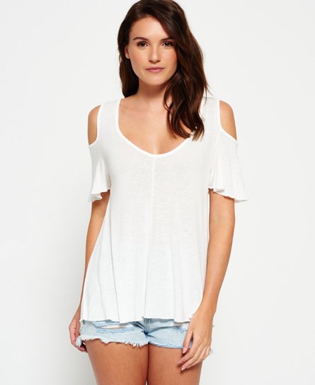 Womens - Boho Off The Shoulder Top in Off White | Superdry