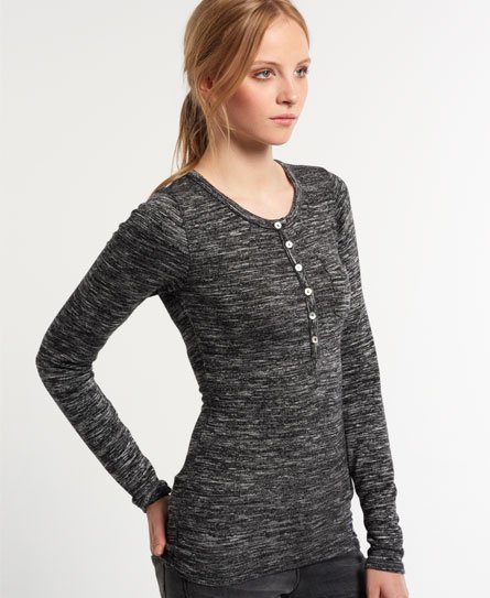 Superdry Top Super Sewn Twist Yarn Grandad Top Super Sewn Twist Yarn Grandad