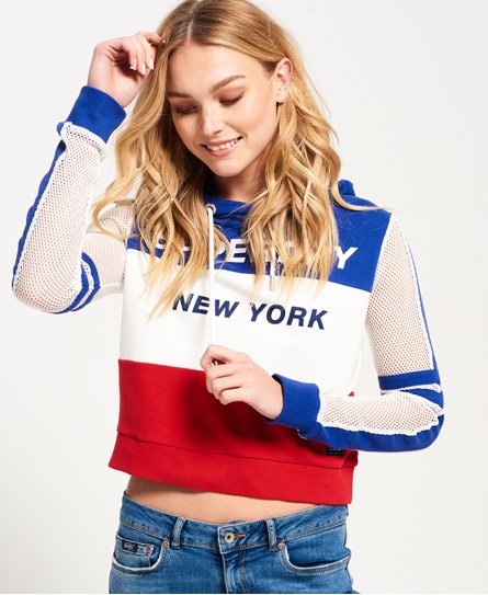 Superdry Mesh Sleeve Crop Hoodie Mesh Sleeve Crop Hoodie