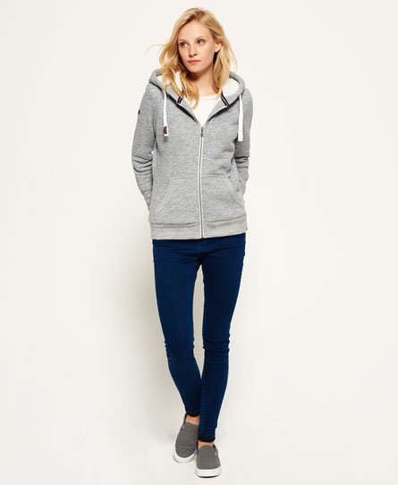 Womens Orange Label Sherpa Luxe Zip Hoodie in Pearl Blue Grindle Superdry UK