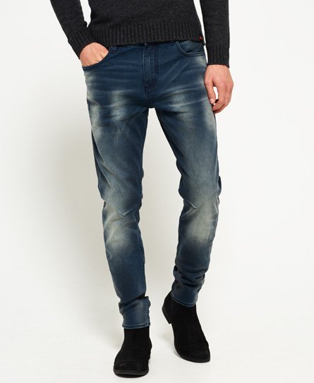Mens - Slim Low Rider Jeans in Stove Pipe Black | Superdry
